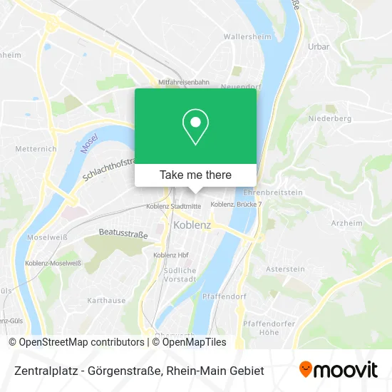Карта Zentralplatz - Görgenstraße