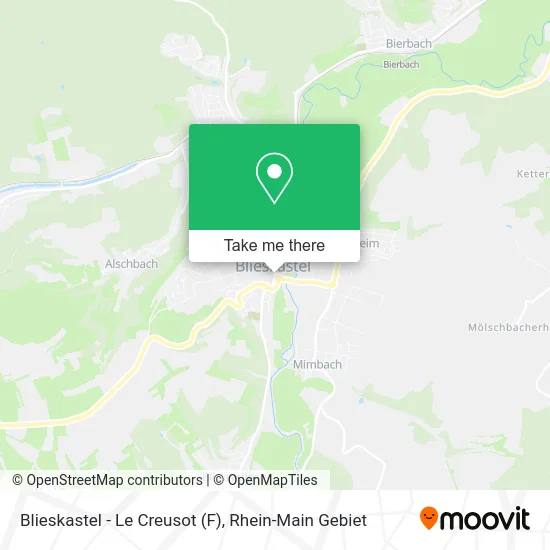 Карта Blieskastel - Le Creusot (F)