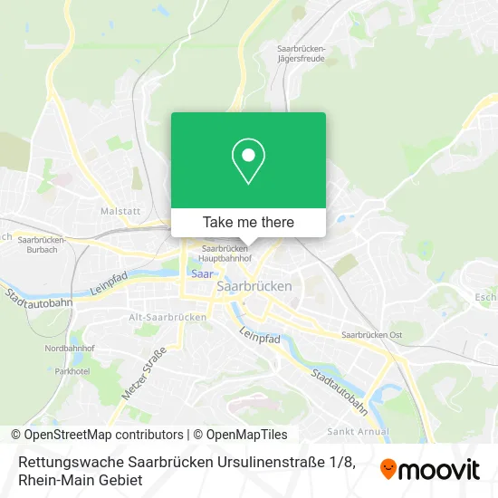 Карта Rettungswache Saarbrücken Ursulinenstraße 1 / 8