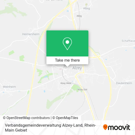 Карта Verbandsgemeindeverwaltung Alzey-Land