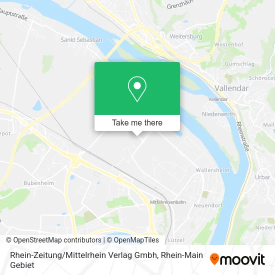 Карта Rhein-Zeitung / Mittelrhein Verlag Gmbh