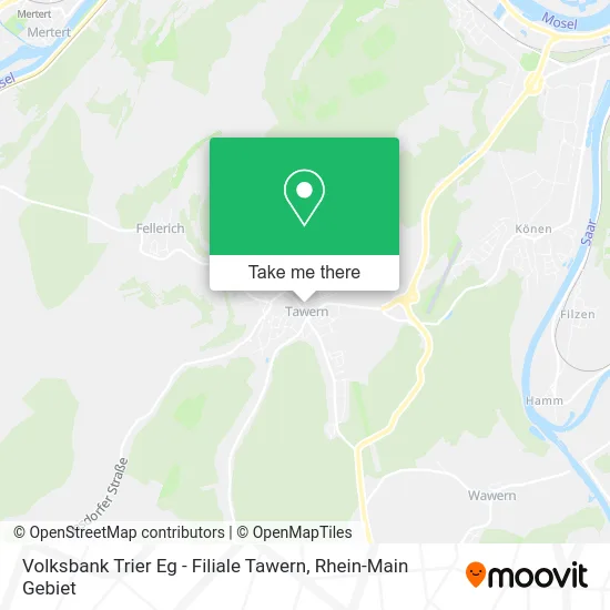 Карта Volksbank Trier Eg - Filiale Tawern