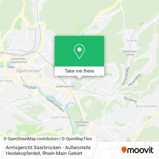 Карта Amtsgericht Saarbrücken - Außenstelle Heidekopferdell