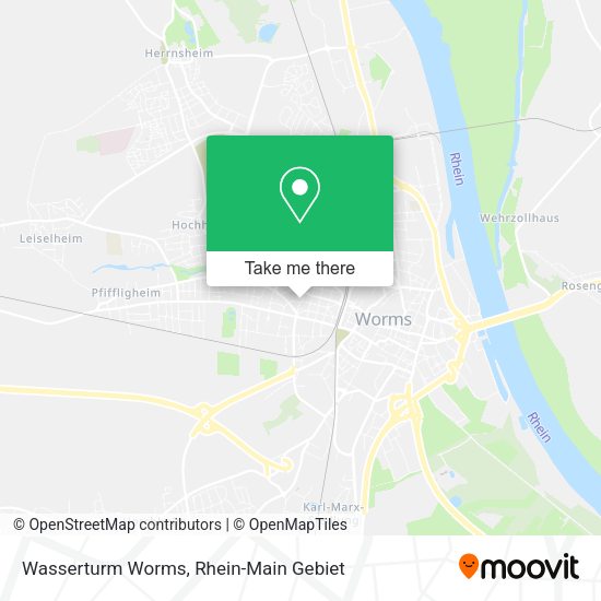 Wasserturm Worms map