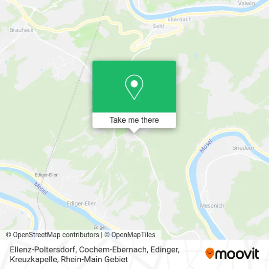 Карта Ellenz-Poltersdorf, Cochem-Ebernach, Edinger, Kreuzkapelle