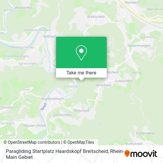 Карта Paragliding Startplatz Haardskopf Breitscheid