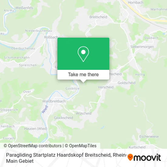 Карта Paragliding Startplatz Haardskopf Breitscheid