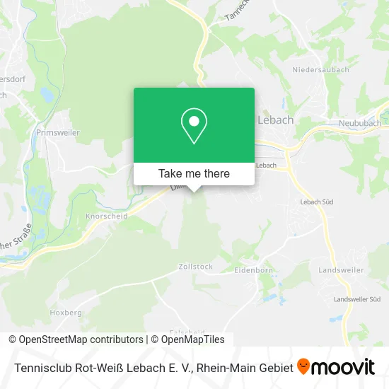 Карта Tennisclub Rot-Weiß Lebach E. V.