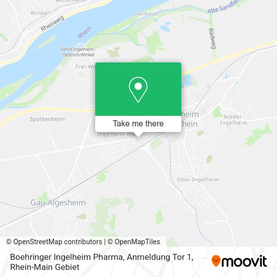 Карта Boehringer Ingelheim Pharma, Anmeldung Tor 1