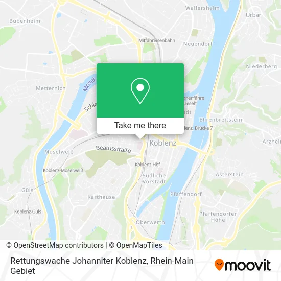 Карта Rettungswache Johanniter Koblenz
