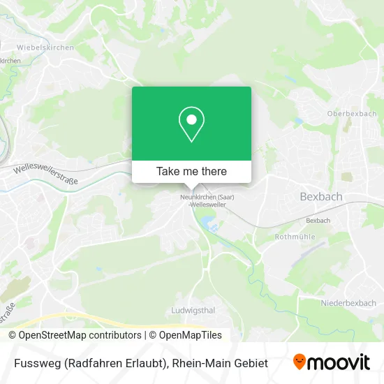 Карта Fussweg (Radfahren Erlaubt)