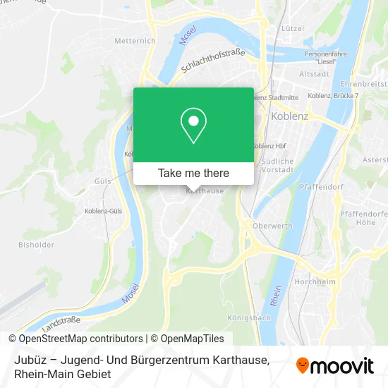 Карта Jubüz – Jugend- Und Bürgerzentrum Karthause