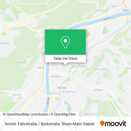 Карта Schild: Fahrstraße / Brotstraße