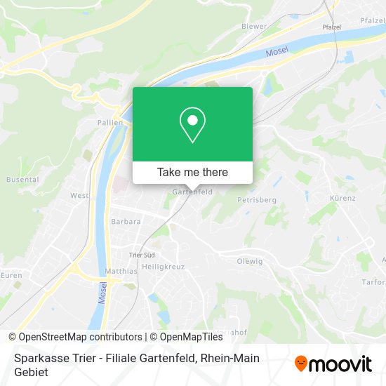 Карта Sparkasse Trier - Filiale Gartenfeld