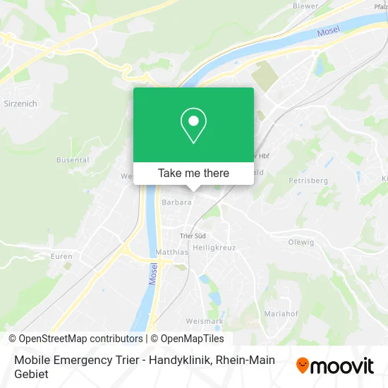 Карта Mobile Emergency Trier - Handyklinik