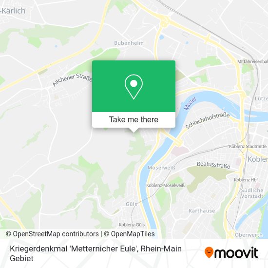 Карта Kriegerdenkmal 'Metternicher Eule'