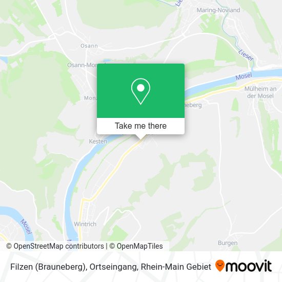 Карта Filzen (Brauneberg), Ortseingang