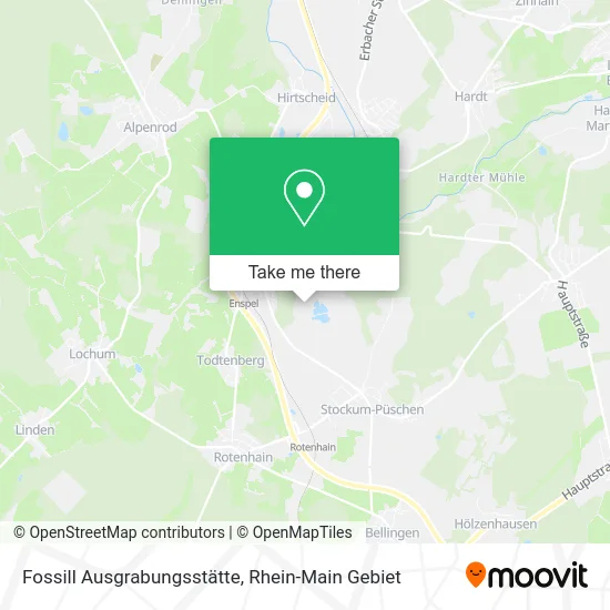 Карта Fossill Ausgrabungsstätte