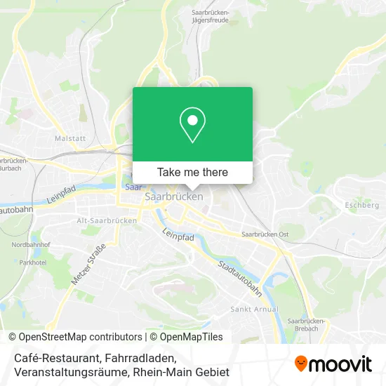 Карта Café-Restaurant, Fahrradladen, Veranstaltungsräume