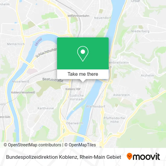 Карта Bundespolizeidirektion Koblenz
