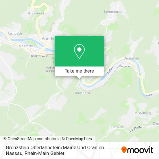 Карта Grenzstein Oberlahnstein / Mainz Und Oranien Nassau