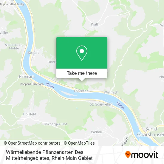 Карта Wärmeliebende Pflanzenarten Des Mittelrheingebietes