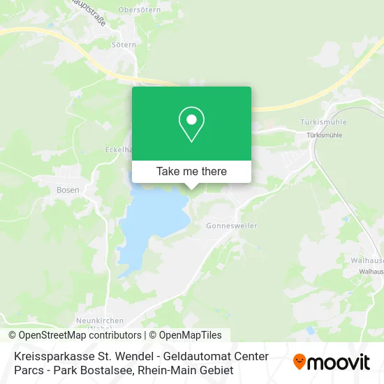 Карта Kreissparkasse St. Wendel - Geldautomat Center Parcs - Park Bostalsee