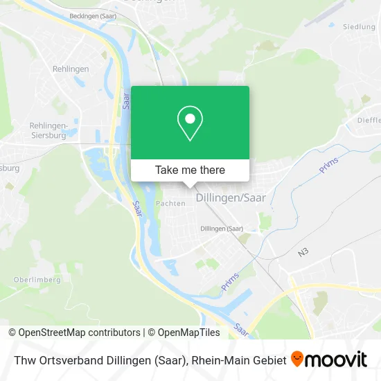 Карта Thw Ortsverband Dillingen (Saar)