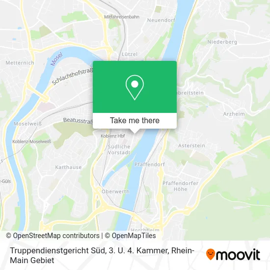 Карта Truppendienstgericht Süd, 3. U. 4. Kammer