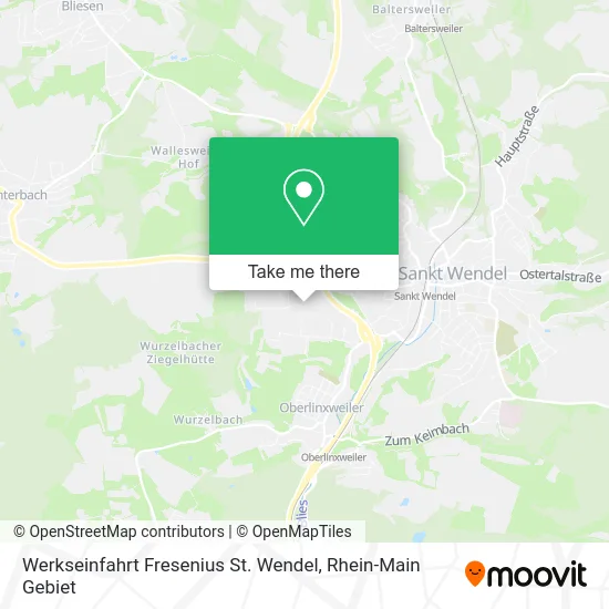 Карта Werkseinfahrt Fresenius St. Wendel