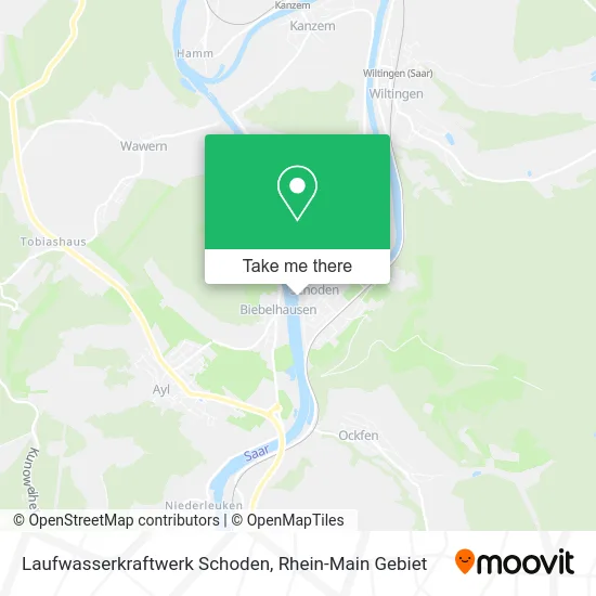 Карта Laufwasserkraftwerk Schoden