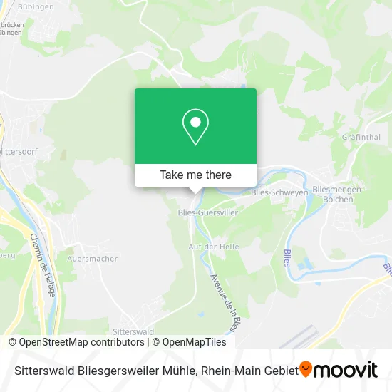 Карта Sitterswald Bliesgersweiler Mühle