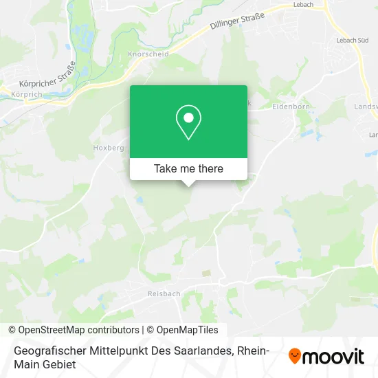 Карта Geografischer Mittelpunkt Des Saarlandes