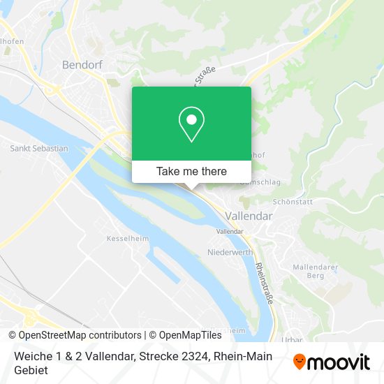 Карта Weiche 1 & 2 Vallendar, Strecke 2324