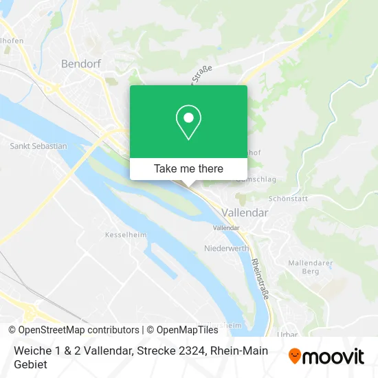 Карта Weiche 1 & 2 Vallendar, Strecke 2324