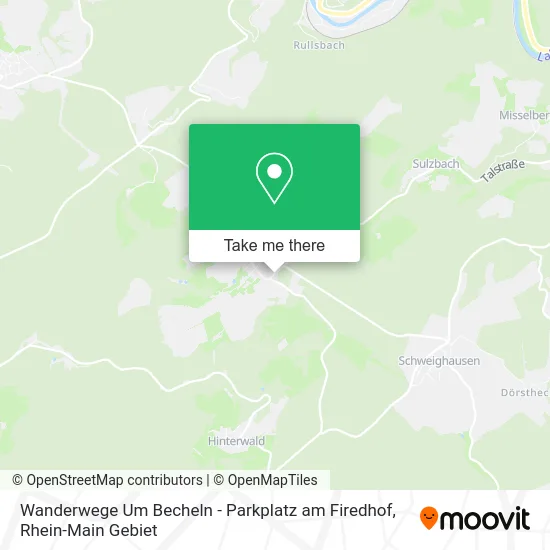 Карта Wanderwege Um Becheln - Parkplatz am Firedhof