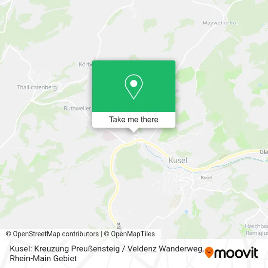 Карта Kusel: Kreuzung Preußensteig / Veldenz Wanderweg