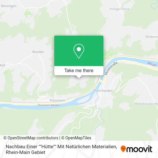 Карта Nachbau Einer ""Hütte"" Mit Natürlichen Materialien