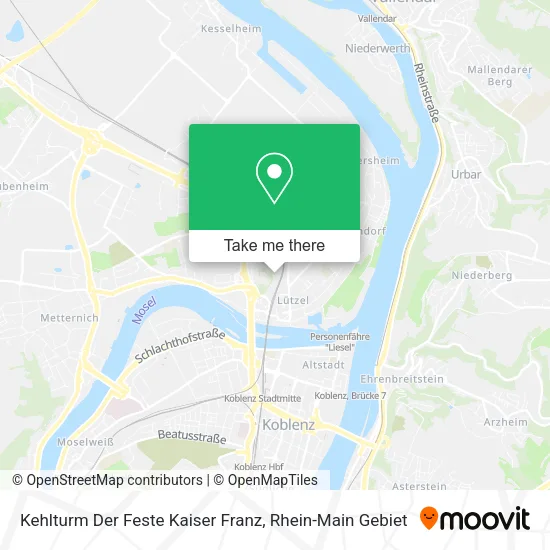 Карта Kehlturm Der Feste Kaiser Franz