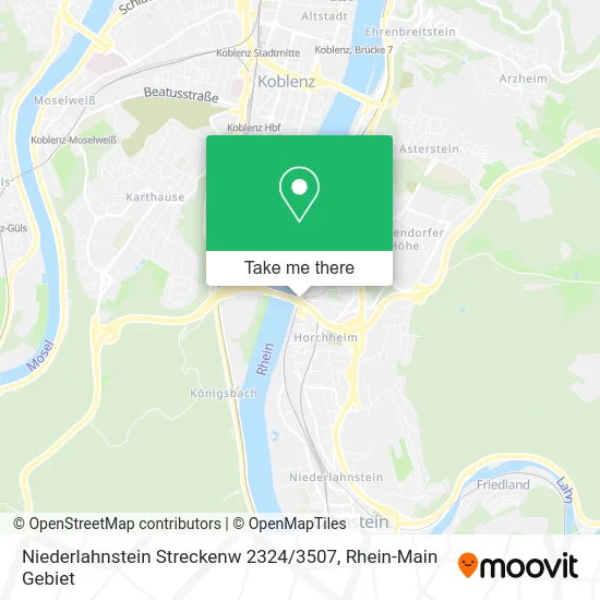 Карта Niederlahnstein Streckenw 2324 / 3507
