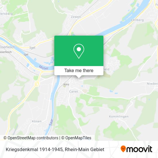 Карта Kriegsdenkmal 1914-1945