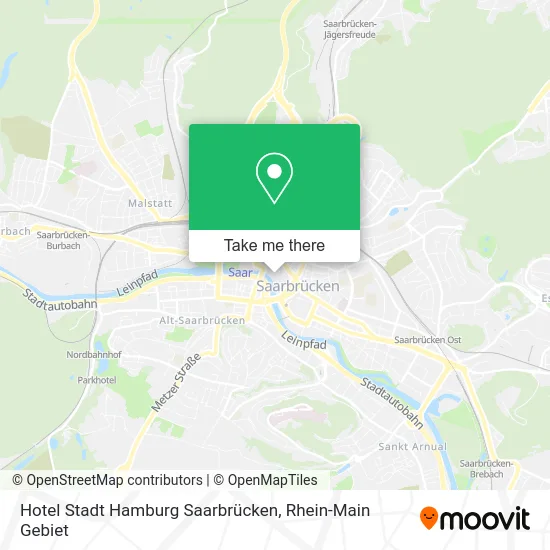 Карта Hotel Stadt Hamburg Saarbrücken