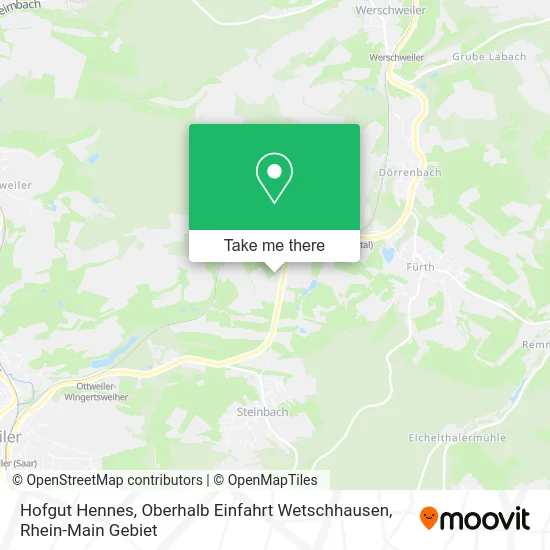 Карта Hofgut Hennes, Oberhalb Einfahrt Wetschhausen