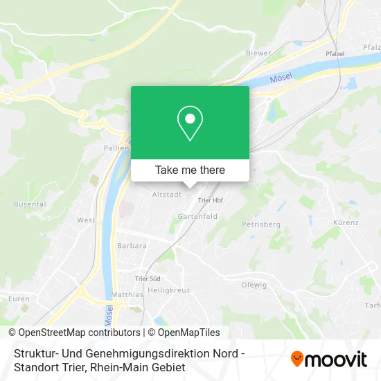 Карта Struktur- Und Genehmigungsdirektion Nord - Standort Trier