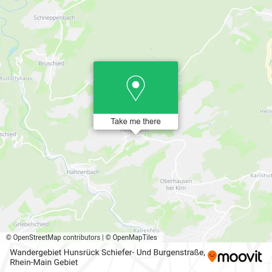 Карта Wandergebiet Hunsrück Schiefer- Und Burgenstraße