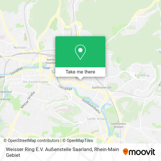 Карта Weisser Ring E.V. Außenstelle Saarland