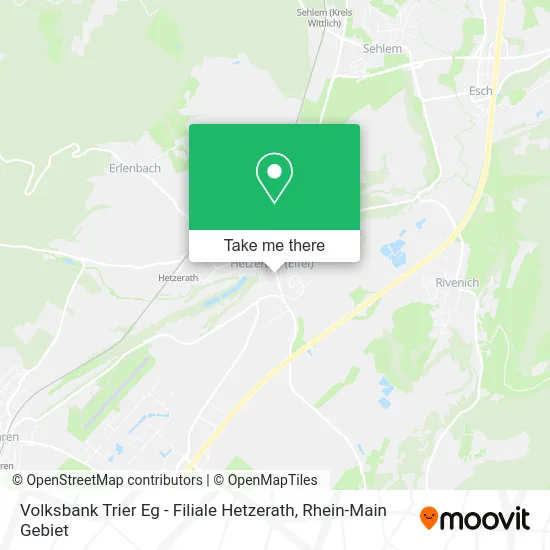 Карта Volksbank Trier Eg - Filiale Hetzerath