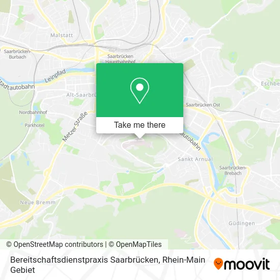 Карта Bereitschaftsdienstpraxis Saarbrücken