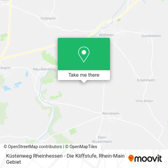 Карта Küstenweg Rheinhessen - Die Kliffstufe