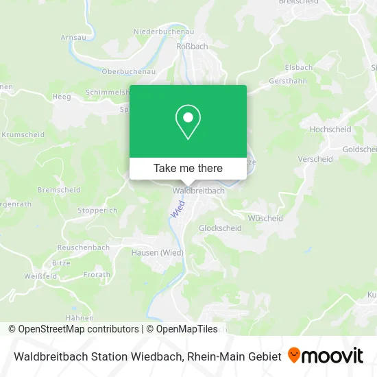 Карта Waldbreitbach Station Wiedbach